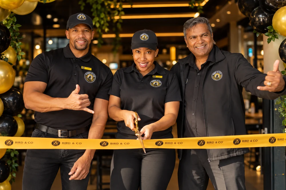 Bird & Co colleagues celebrating a restaurant opening together
