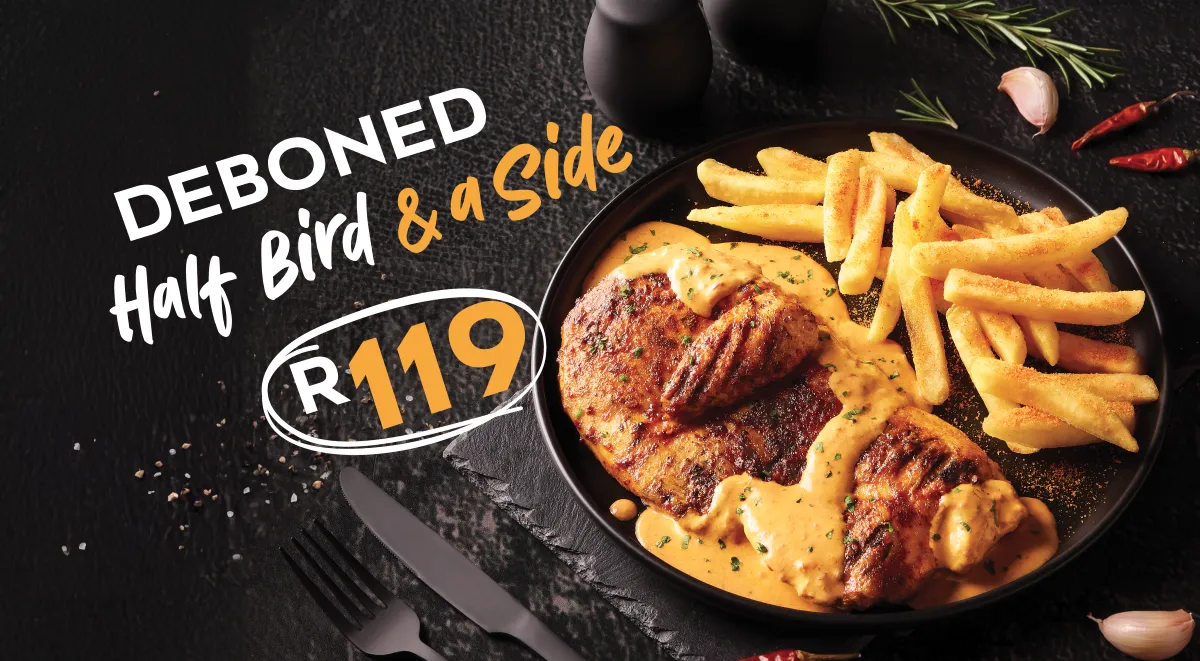 Deboned Half Bird and a side