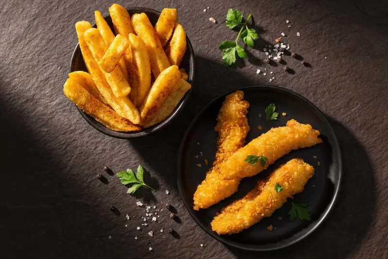 Kids Crumbed Strips & Chips